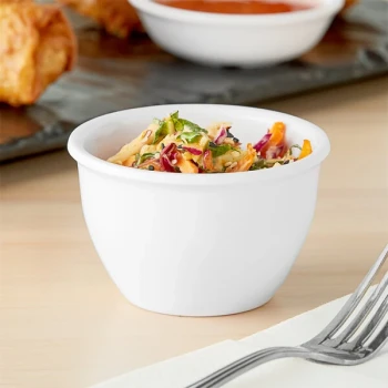 American Metalcraft MSC8 Jane Collection 8 oz. White Round Melamine Sauce Cup - 12/Case
