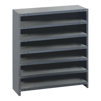 Quantum Super Tuff 36" x 12" x 39" Steel Closed 7-Shelf Euro Drawer Shelving System CL1239-000