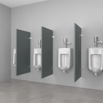 Hadrian Solutions 24" x 48" Slate Gray Powder-Coated Steel Urinal Partition