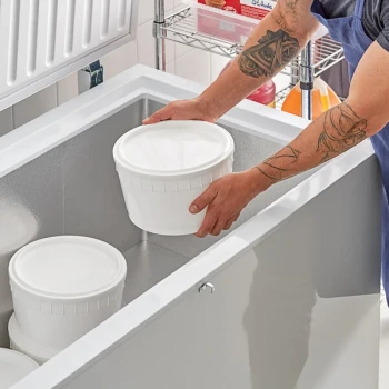 Ropak 1.5 Gallon White HDPE Ice Cream Tub - 60/Case