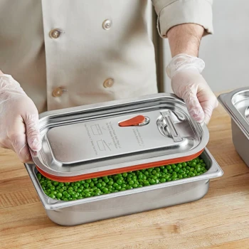 Vigor 1/3 Size Stainless Steel Steam Table / Hotel Pan Transport Cover with Silicone Seal