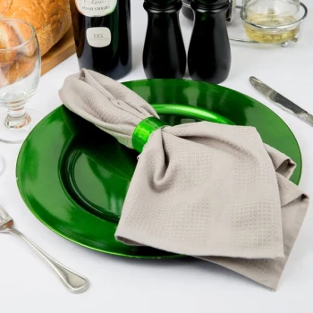 Tabletop Classics by Walco TR-6663 13" Green Round Plastic Charger Plate - 12/Pack