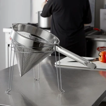 Choice 10" Fine China Cap Strainer and Stand Set