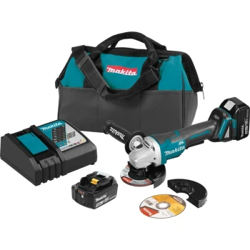 Makita XAG11T 18V LXT Lithium Ion Cordless 4 1/2"-5" Paddle Switch Cut-Off / Angle Grinder Kit with Electric Brake 5.0 Ah