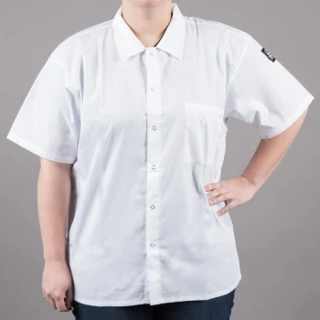 Chef Revival CS006 White Unisex Customizable Short Sleeve Cook Shirt - S