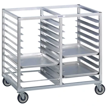 Channel 460A3 20 Tray Bottom Load Double Aluminum Cafeteria Tray Rack - Assembled