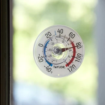 Taylor 5321N 3 1/2" Dial Stick-On Outdoor Window Thermometer