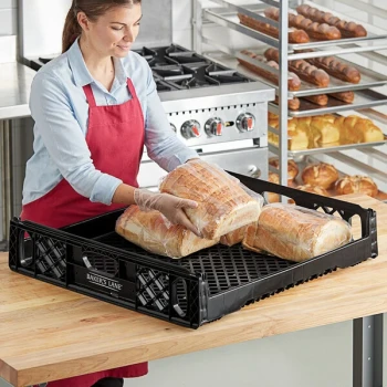 Baker's Lane 29" x 26" x 6" Black Bread Tray