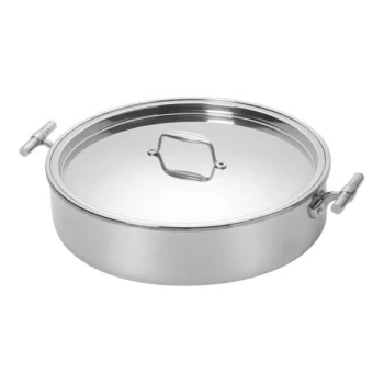Eastern Tabletop 5924 4 Qt. Mirrored Stainless Steel Induction Pot with Flat Lid and Double Handles