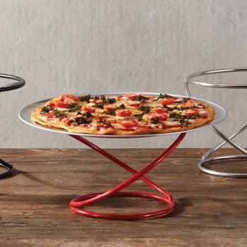 American Metalcraft LWUSR Contempo 7 1/8" Red Wrought Iron Swirl Display Stand