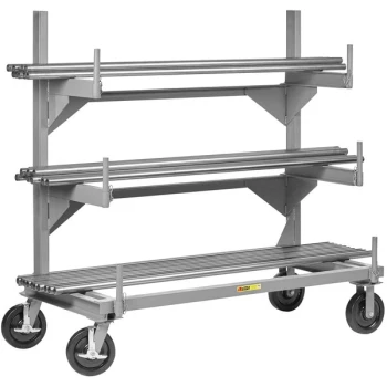 Little Giant 30" x 60" Mobile Fully Welded Steel Cantilever Rack CBR-3060-8PHBK - 4000 lb. Capacity