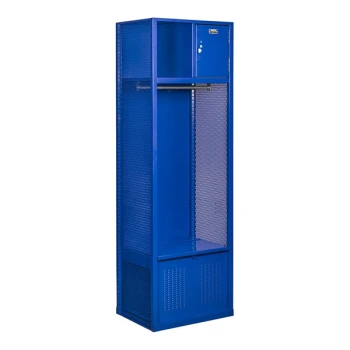 Hallowell 24" x 24" x 75" Open-Front Welded Steel Blue Sports Locker with Security Box and Foot Locker WSBF442-1C-GS