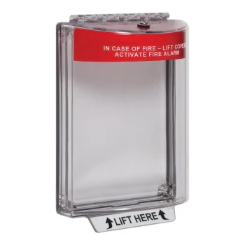 Safety Technology International Universal Stopper Indoor / Outdoor Flush-Mount Fire Pull Station Cover with Horn STI-13020FR