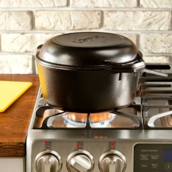 Lodge L8DD3 5 Qt. Pre-Seasoned Cast Iron Double Dutch Oven