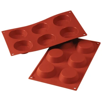 Silikomart SF016 SiliconFLEX 6 Compartment Tartelettes Silicone Baking Mold - 2 3/4 inch x 2 3/4 inch x 13/16 inch Cavities