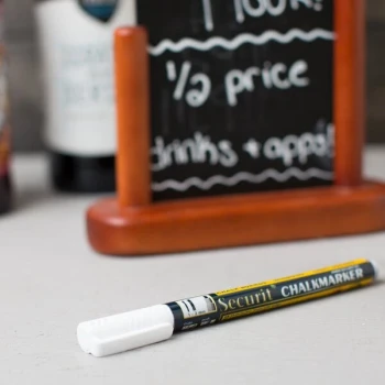 American Metalcraft BLSMA100V4WH Securit All-Purpose Mini Tip White Chalk Marker - 4/Pack