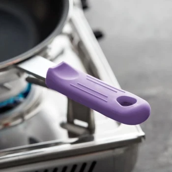Choice Purple Allergen-Free Removable Silicone Pan Handle Sleeve for 7" and 8" Aluminum Fry Pans