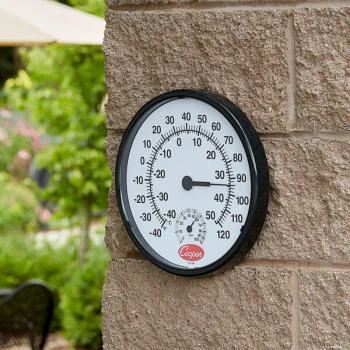 Cooper-Atkins 212-150-8 12" Dial Indoor / Outdoor Wall Thermometer with Hygrometer
