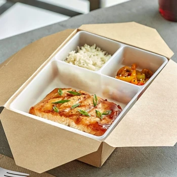 3-Compartment Polypropylene Food Holder Insert - 250/Case