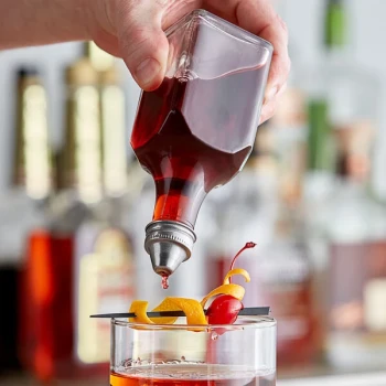 Choice 6 oz. Clear Glass Bitters Bottle with Stainless Steel Pourer
