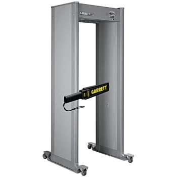 Garrett PD6500i 32 1/2" ADA Compliant Walk-Through Gray Metal Detector K-12 Package 1168442