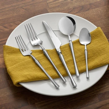 Acopa Hepburn 18/10 Stainless Steel Forged Extra Heavy Weight Flatware Set with Service for 12 - 60/Case