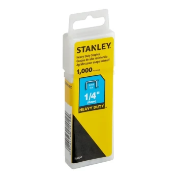 Stanley 1/4" Heavy-Duty Staples with Reusable Plastic Case TRA704T - 1,000/Pack