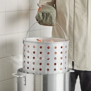 Choice 32 Qt. Aluminum Stock Pot Steamer Basket