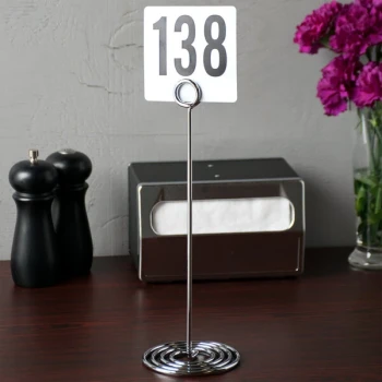 American Metalcraft 12" Chrome Stainless Steel Swirl Base Card Holder - 12/Case