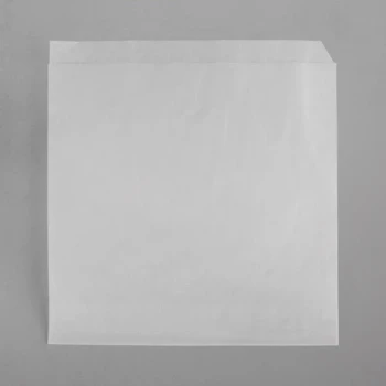 GET Enterprises 7" x 7" White Double-Open Bag / Cone Basket Liner - 250/Case