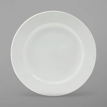 Tuxton ALA-082 Alaska 8 1/4" Bright White Wide Rim Rolled Edge China Plate - 36/Case