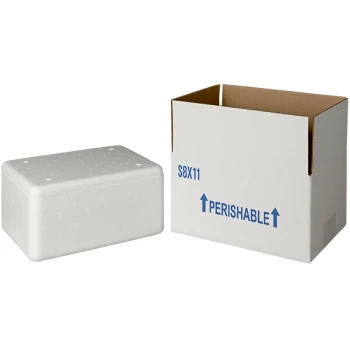 Insulated Shipping Box with Foam Cooler 9 1/4" x 6 1/4" x 3 1/2" - 3/4" Thick - 50/Case