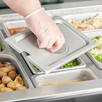 Vigor 1/4 Size Slotted Stainless Steel Steam Table / Hotel Pan Cover