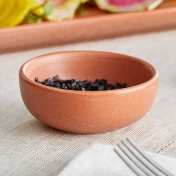 Acopa Pangea 2.5 oz. Terra Cotta Matte Porcelain Ramekin - 36/Case