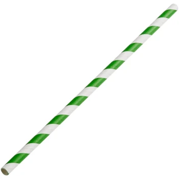 EcoChoice Green Stripe Paper Cake Pop Straw 7 3/4" - 4,800/Case