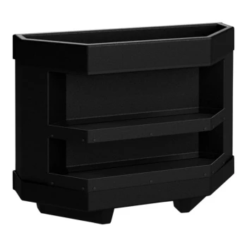 Borray Manufacturer Inc. 38 1/2" x 13 1/4" x 32 1/2" Black Plastic End Cap with 2 Shelves