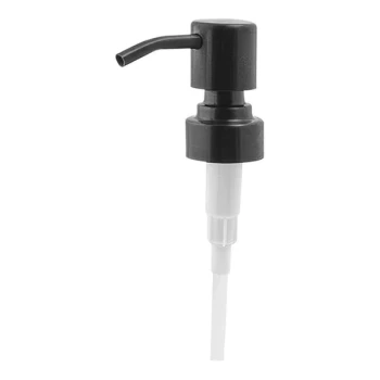 room360 Matte Black Plastic Soap Dispenser Pump - 6/Case
