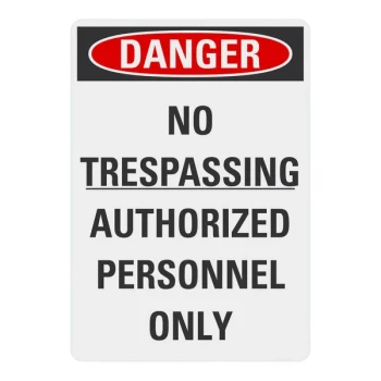 Lavex 14" x 10" Engineer-Grade Reflective Aluminum "Danger / No Trespassing / Authorized Personnel Only" Safety Sign