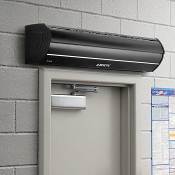 Boltic 48" Black Aluminum Air Curtain with Remote Magnetic Door Switch
