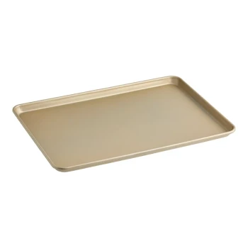 Baker's Lane Full Size 18 Gauge Non-Stick 18 inch x 26 inch Gold Wire in Rim Aluminum Bun / Sheet Pan / Tray
