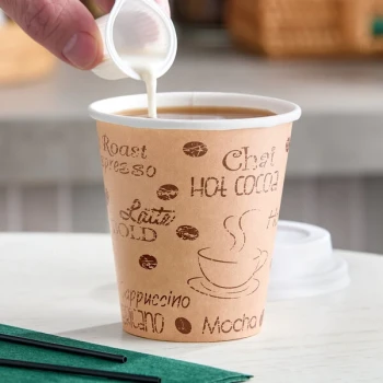 Choice 10 oz. Cafe Print Poly Paper Hot Cup - 1,000/Case