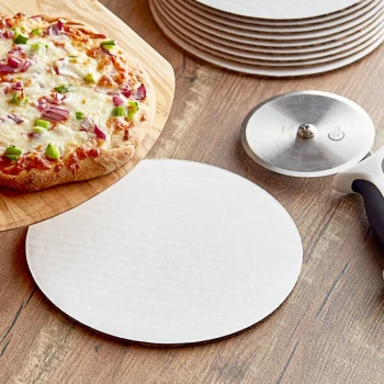 8" White Corrugated Pizza Circle