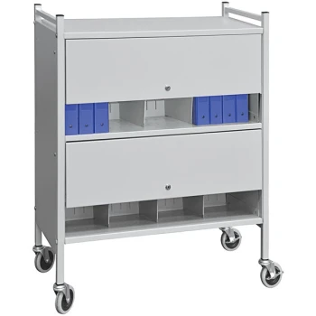 Omnimed Versa Light Gray 2-Shelf Cabinet Style Rack with Locking Panels 282120-LG
