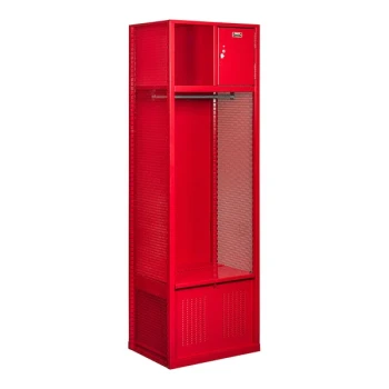 Hallowell 24" x 24" x 75" Open-Front Welded Steel Red Sports Locker with Security Box and Foot Locker WSBF442-1C-RR