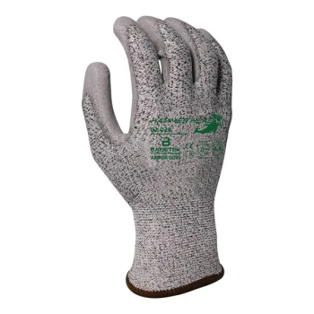 Armor Guys Basetek Hammer Head 4 02-028-L Salt and Pepper A4 HDPE Gloves with Gray Polyurethane Palm Coating - Large