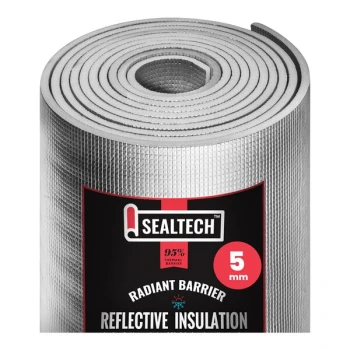 SealTech 40' x 24" x 5 mm R-16 Polyethylene Foam Reflective Insulation Roll ST-301-24X40