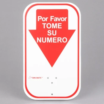 Turn-O-Matic 106000120 Por Favor Tome Su Numero Sign