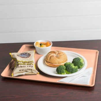 Cambro 1418D117 14" x 18" Dark Peach Dietary Tray - 12/Case