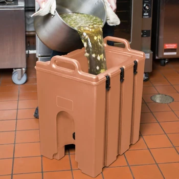 Cambro 500LCDPL157 Camtainer® 4.75 Gallon Coffee Beige Insulated Soup Carrier