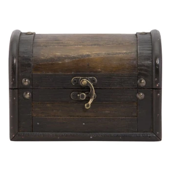 American Metalcraft Securit 6" x 4" x 4 1/4" Wooden Treasure Box Bill Presenter MCBPBOXAN